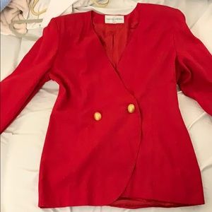 Red blazer gold buttons